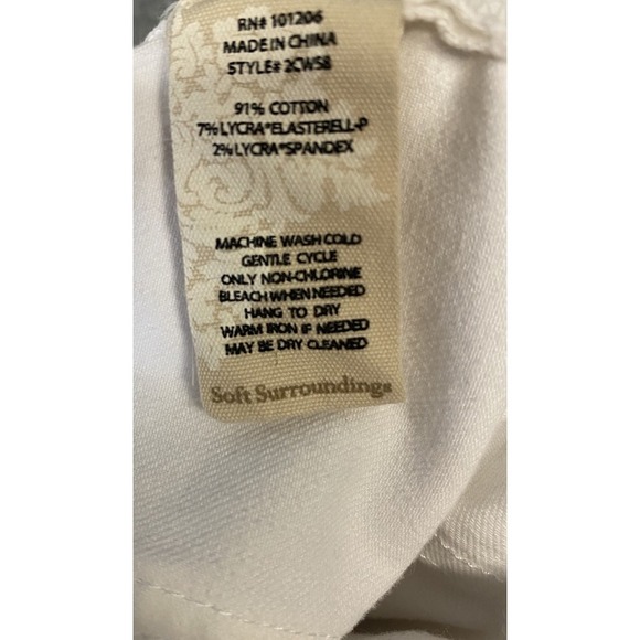 Soft Surroundings Ultimate Denim Wide Leg Crop White Jeans Women's Size 10 - Picture 8 of 11